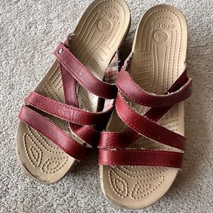 Clarks Red Strappy Sandals